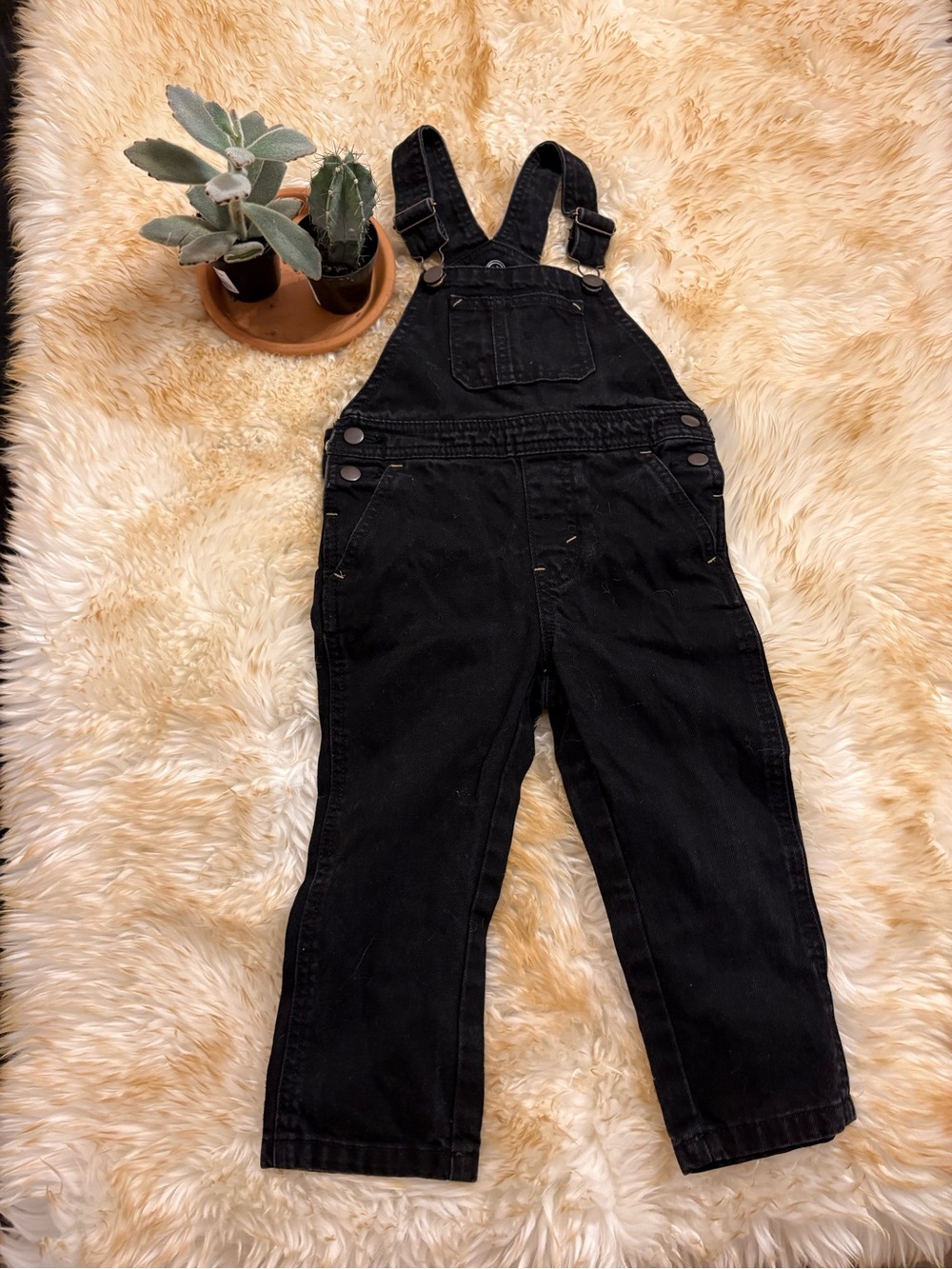 3T Black Denim Overalls - Toddlers Classic Bib Jumpsuit